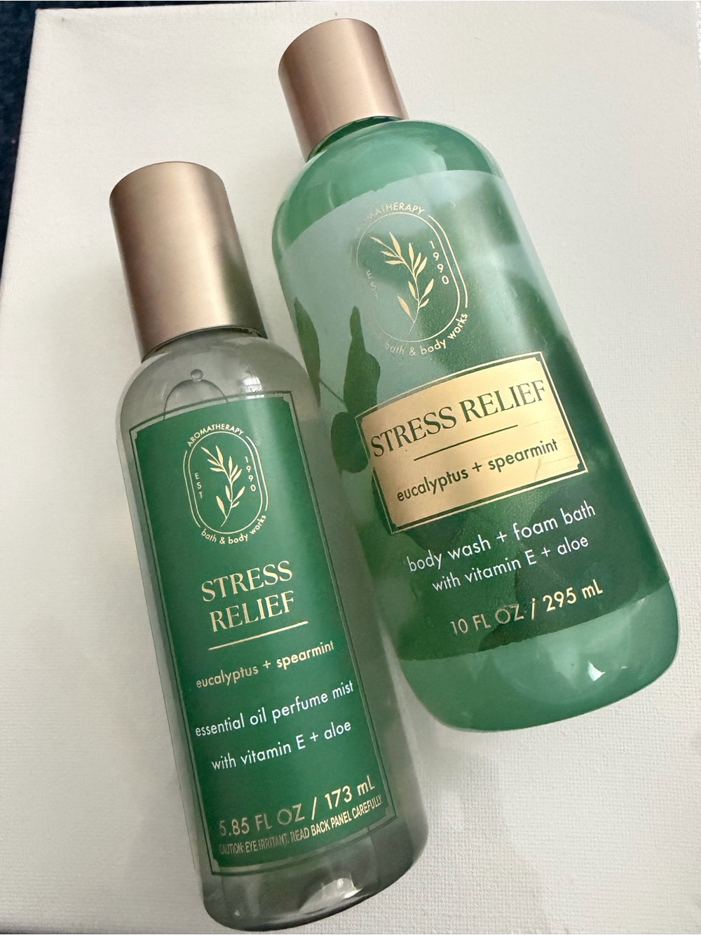 Bath & Body Works Stress Relief Eucalyptus + Spearmint Body Wash, Mist, Sanit